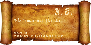 Mármarosi Balda névjegykártya